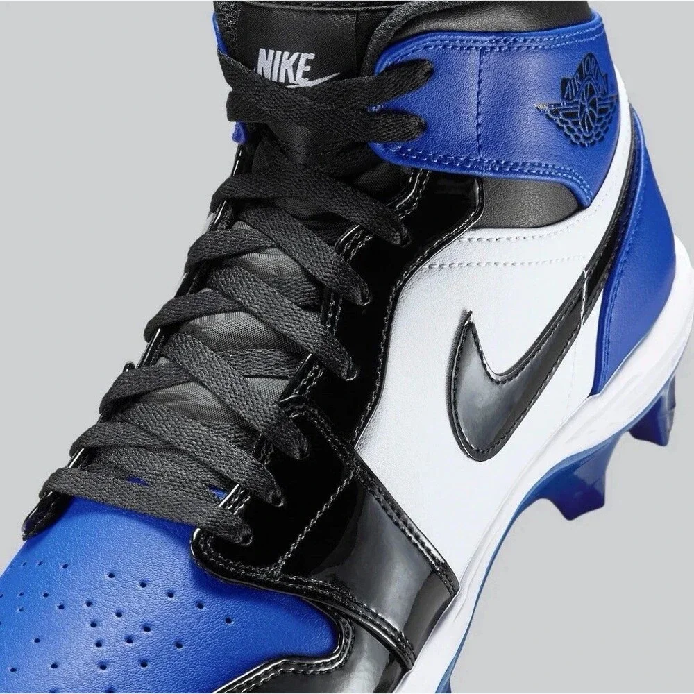 Size 11.5 - Nike Air Jordan 1 Mid TD Game Royal Patent Football NBY FJ6805-401